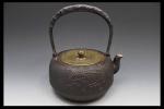 【和】南部　松図　平堤手　唐銅蓋 鉄瓶1