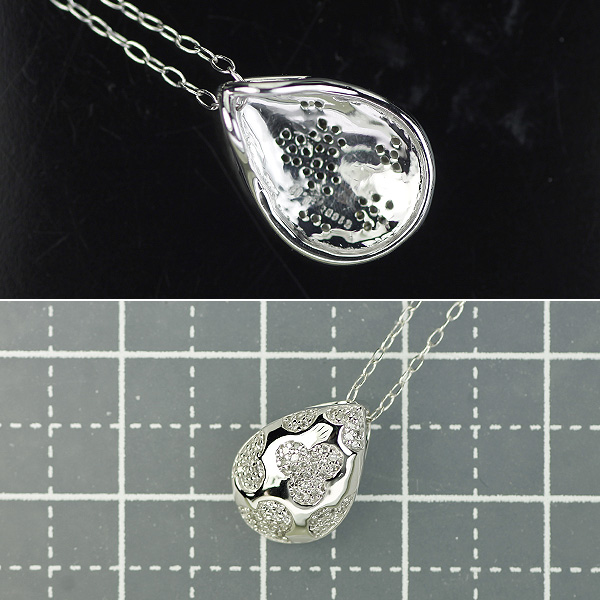 1円～ K18WG ダイヤモンド ネックレス D0.20ct 花 SELBY