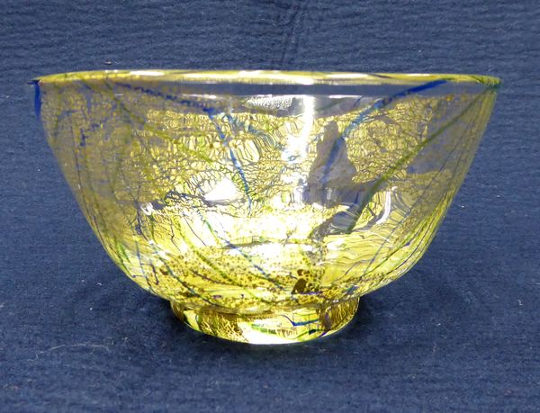 各務満 クリスタル 金彩 茶碗 茶道具 ○焼物○各務 満 『金彩クリスタル碗』 【ガラス・茶道具】 工芸ガラス