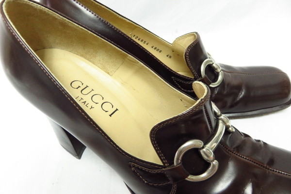 本物美品/グッチ/ローファー/24.5cm/レザーパンプス/8.5万/jf27r