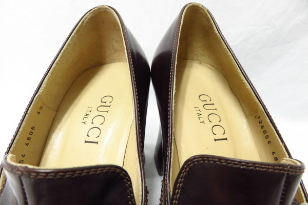 本物美品/グッチ/ローファー/24.5cm/レザーパンプス/8.5万/jf27r