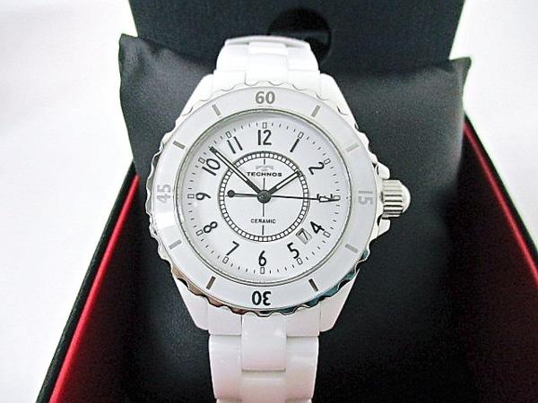 (6767)時計 テクノス セラミック　Ｔ9438ＴＷ ＱＺ 新品