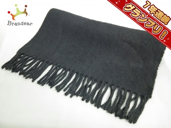 アルマーニコレッツォーニ マフラー 美品 黒 アンゴラ×ウール