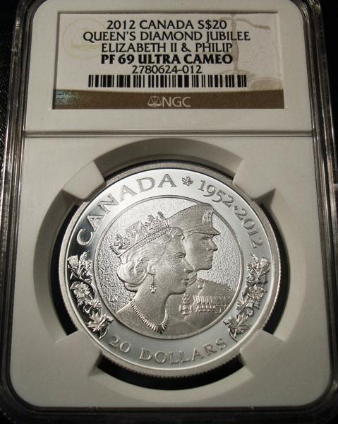 ★１円 加 2012 NGC PF69UC エリザベス2世 御在位60周年記念銀貨