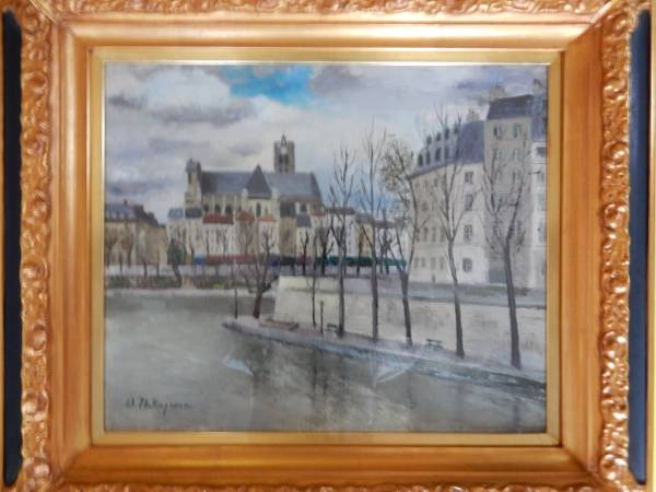 在外画家：中島　大三「早春のサンルイ島」油彩画＊肉筆８号