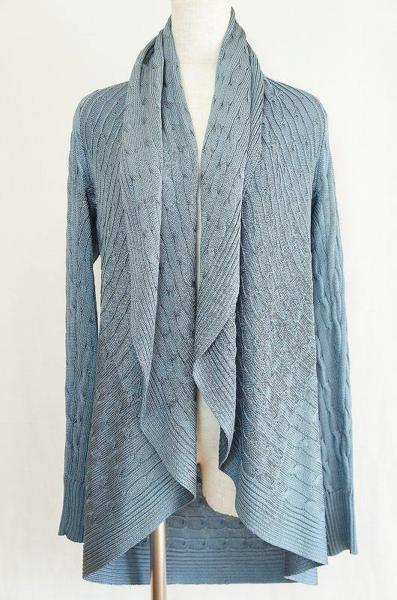 W*ラルフローレンRALPH LAUREN* シルク　カーディガン/ブルー