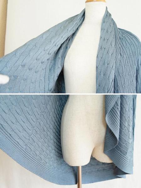 W*ラルフローレンRALPH LAUREN* シルク　カーディガン/ブルー