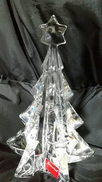 Baccarat バカラ 置物 クリスマスツリー (バカラ) オブジェ グリーン