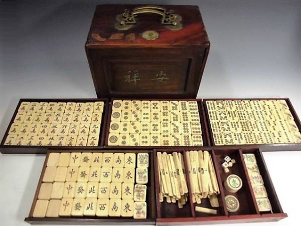唐木箱付 麻雀牌 骨牌 中国美術 背竹牌 竹嵌 | - Yahoo!オークション
