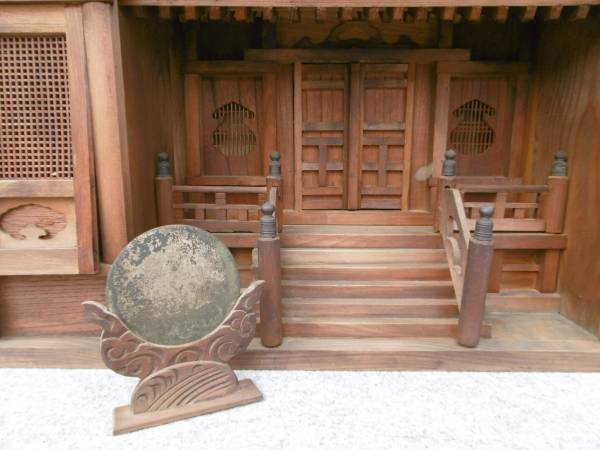 ◆大正～昭和初期　古い神棚　小振りサイズ　指物大工　古鏡_2
