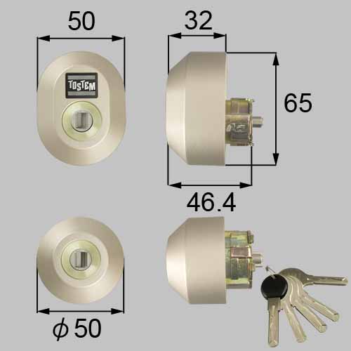 Z-2A2-DCTC トステム玄関ドア 交換用 シリンダー キー