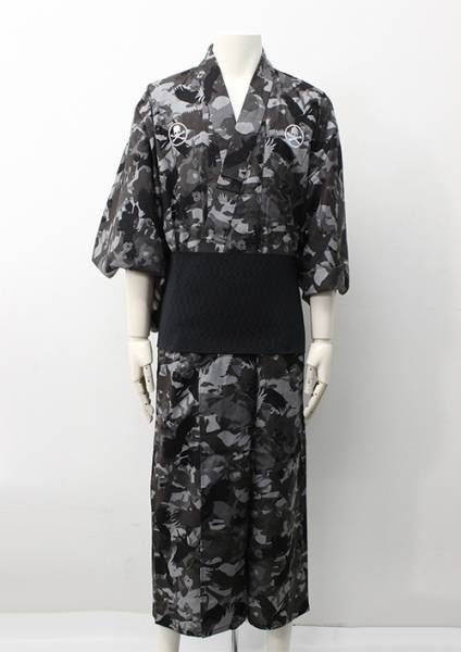 ROEN ロエン 新品 イーグルカモフラ柄スカル刺繍帯浴衣セット！S