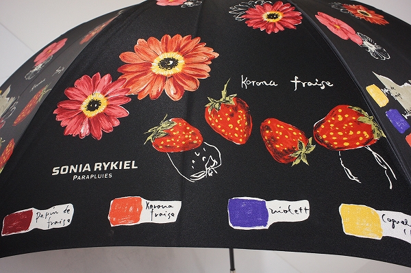 ソニアリキエル SONIA 傘 RYKIEL USED美品 ストライプ＆チェリー