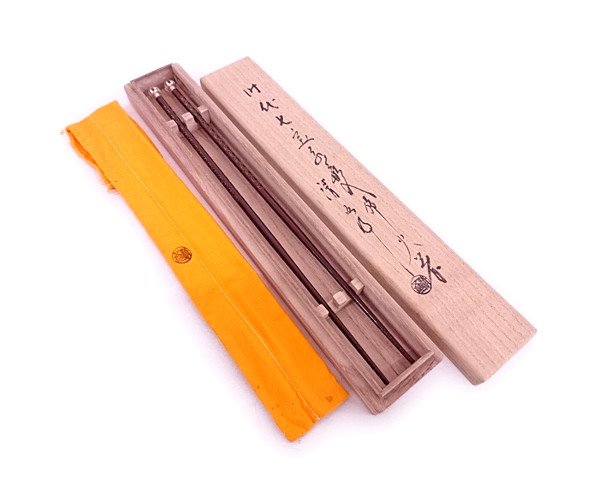 46975# 炭道具 木村清五郎造 七宝象嵌入飾火箸