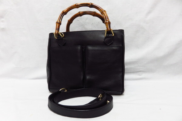 本物極美/グッチ/バンブー/レザー2WAYハンドバッグ/14.5万jt281r