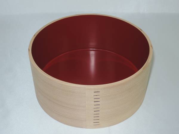 茶道具 建水 木地 曲建水 内朱 木製 共箱