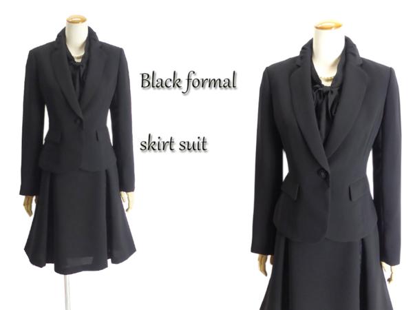 11号 ブラックフォーマル レースが覗く スーツ 手洗いOK#6T180