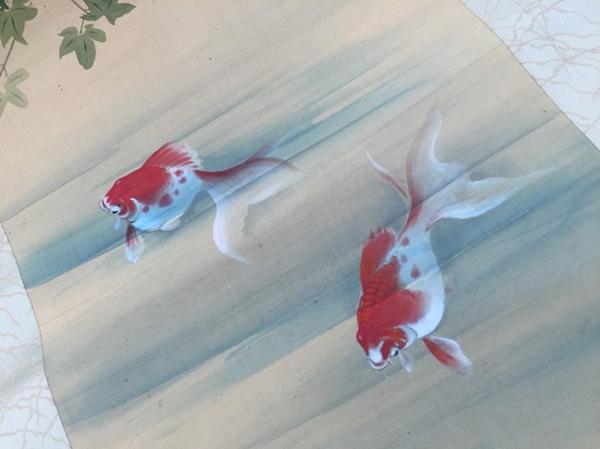 金魚 - | 掛軸(掛け軸)販売／表装ご依頼は掛軸いっぷく 掛け軸