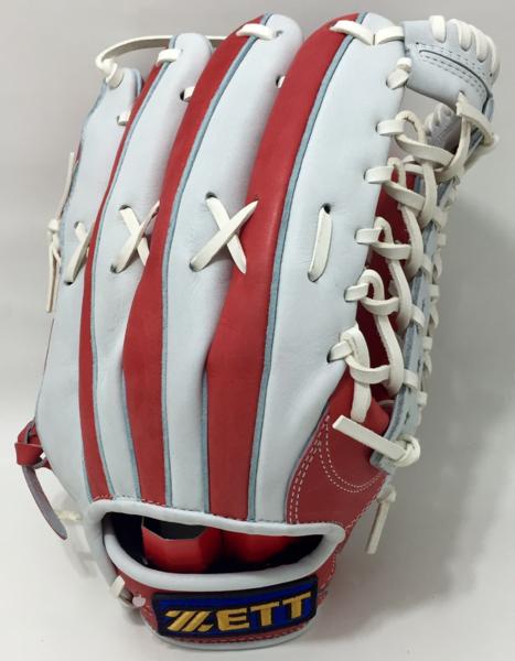 新品 ゼット 軟式用グローブ 外野手用 右投用 BRGA32017 ★ 赤星