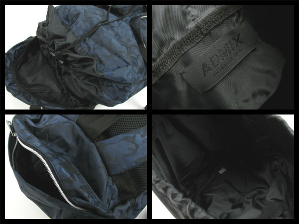 ■T1786■1円 アトリエサブ ADMIX カモフラリュックデイバッグ紺