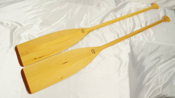 ●秀岳荘　オール　パドル　木製　2本　128.5㎝　美品⑱