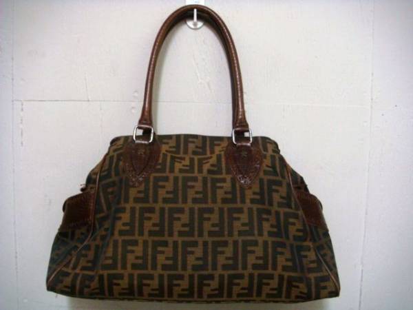 ★FENDI○フェンディ/ズッカ柄/ボストンバッグ/トートバッグ/茶