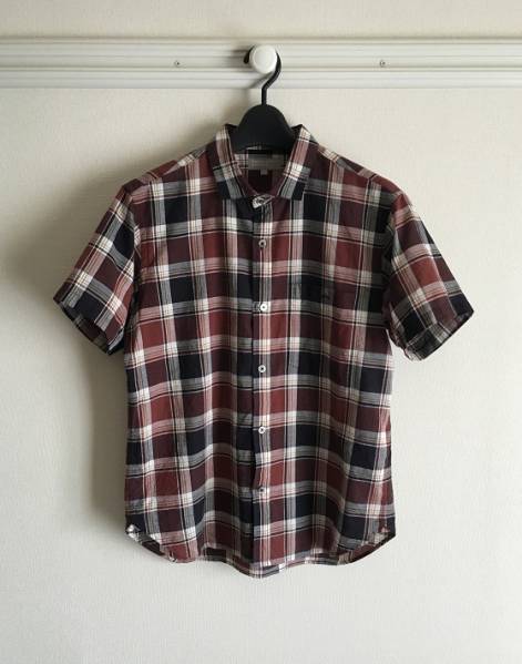 +良品+ MARGARET HOWELL BOLD CHECK SHIRT BROWN S