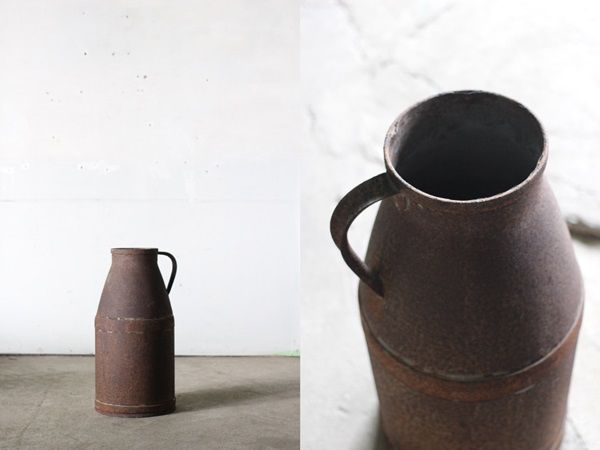 BGAUC 鉄製 古い牛乳缶◇ミルク缶/ビンテージ/傘立て/ごみ箱