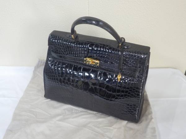 ☆高級本物　クーニギン　クロコダイル　バーキン型バッグ美品☆