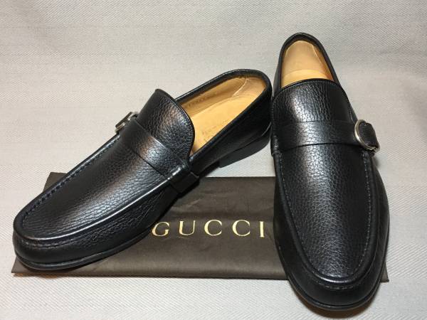 新品☆GUCCIローファーレザーシューズ5.5☆グッチ本革靴黒