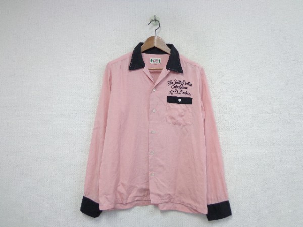 WACKO MARIA ワコマリア 刺繍 ボーリング シャツ M ピンク