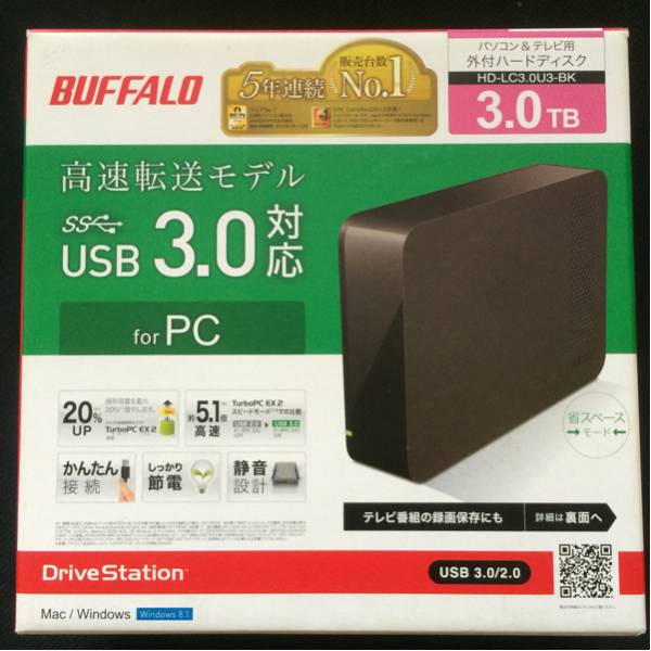 BUFFALO TV&PC対応 3TB 外付けHDD HD-LC3