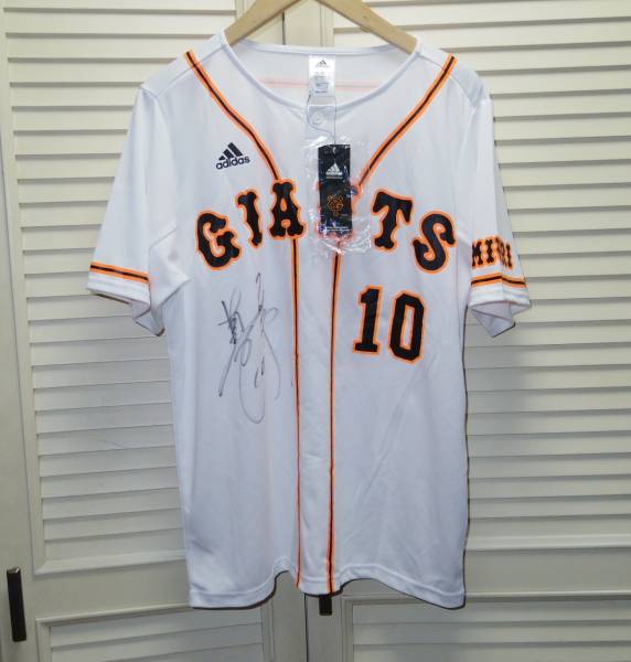 新品!ジャイアンツ#10阿部慎之助 直筆サイン入りユニフォームL 阿部