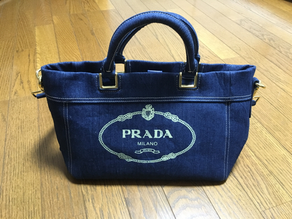 プラダ デニム PRADA カナパ トートバッグ 美品 ショルダーバッグ