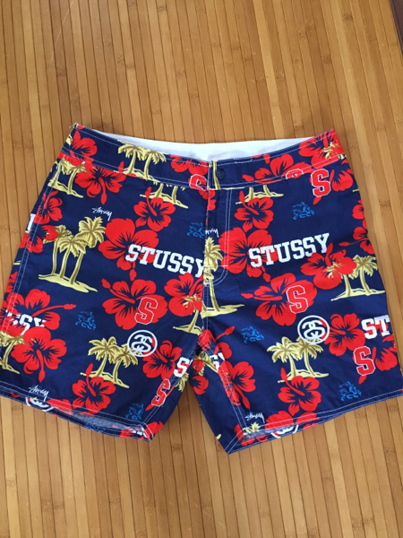 美中古 STUSSY W34 ビーチ ショーツ 短パン スイム supreme