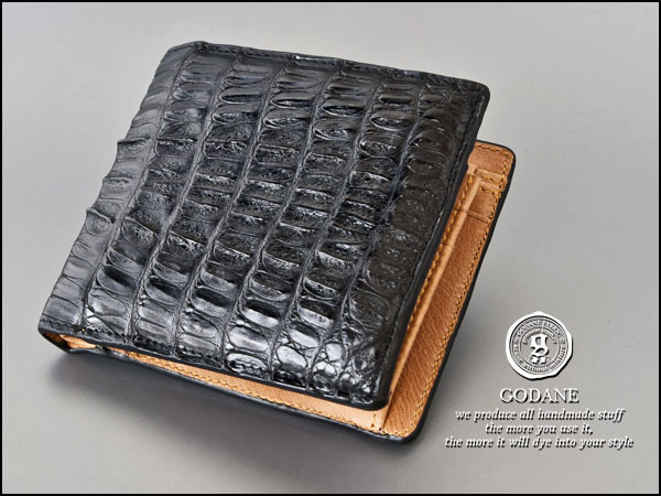 GODANE 本物カイマンクロコ テールビルフォード 折財布8009