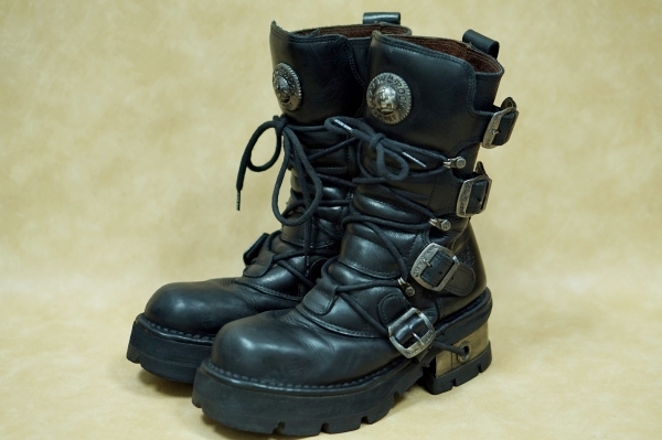 T033★ニューロック★レザーブーツ24.5cm位/スペイン製NEW ROCK