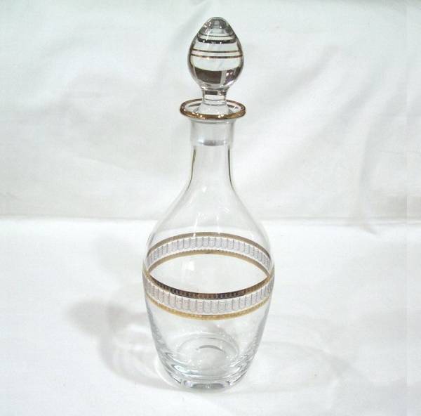 快】ボヘミアガラスのお洒落な金彩デキャンタ レア ボヘミアングラス