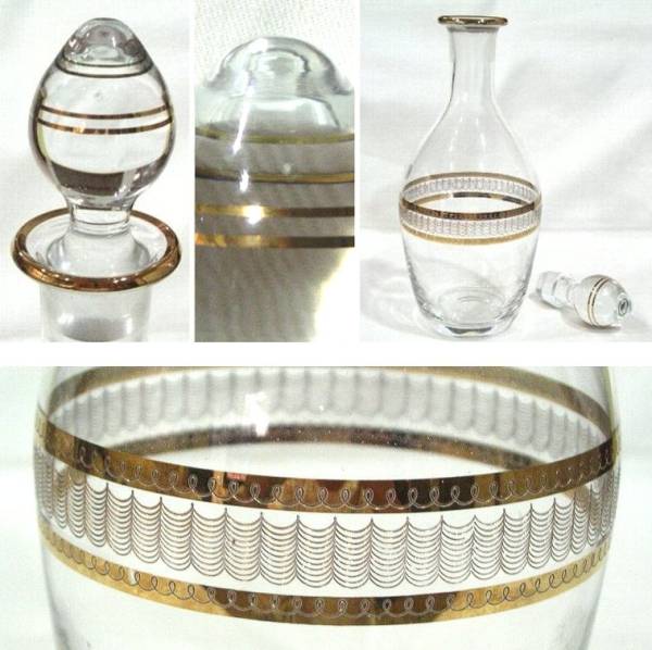 快】ボヘミアガラスのお洒落な金彩デキャンタ レア ボヘミアングラス