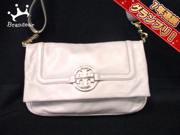 トリーバーチ ショルダーバッグ ライトグレー×ゴールド 2way