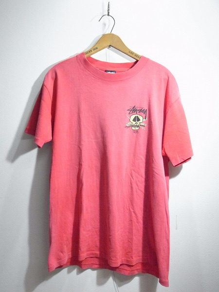 STUSSY 黒タグスカルサーフTシャツ USED RED USA製 M T019 内容 【公式