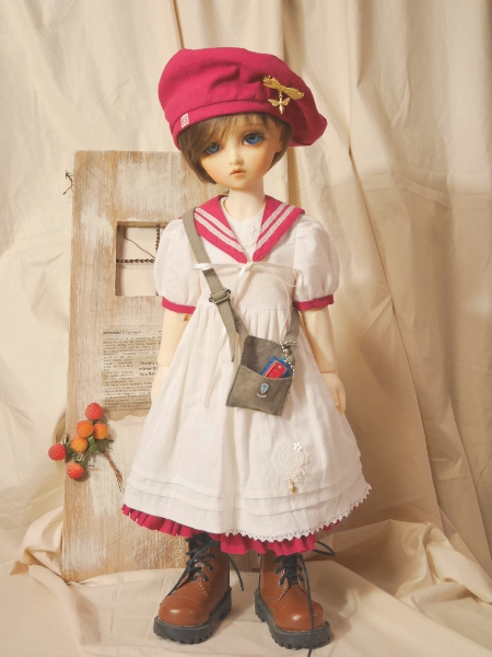 Dear SD サイズ セーラードレス 赤のセット スーパードルフィー 人形