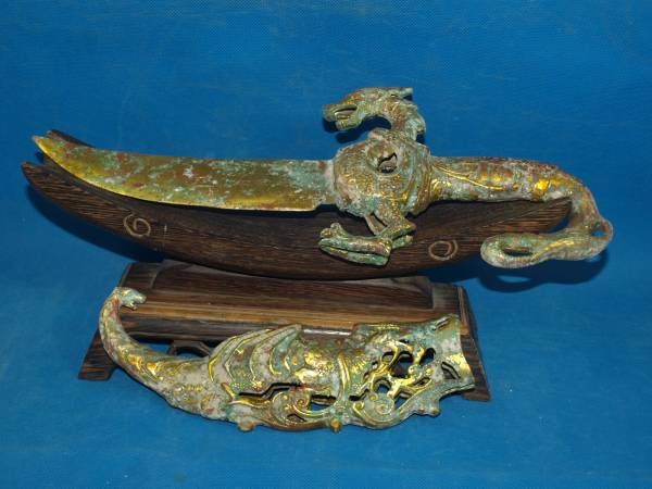 祖父蔵出品　唐物中国商代 青銅剣※骨董品　日本刀短刀鍔