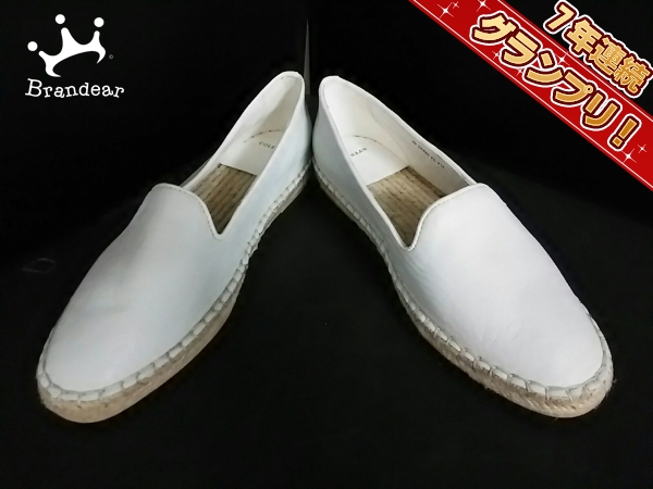 コールハーン フラットシューズ 7B レディース 白 レザー COLE HAAN