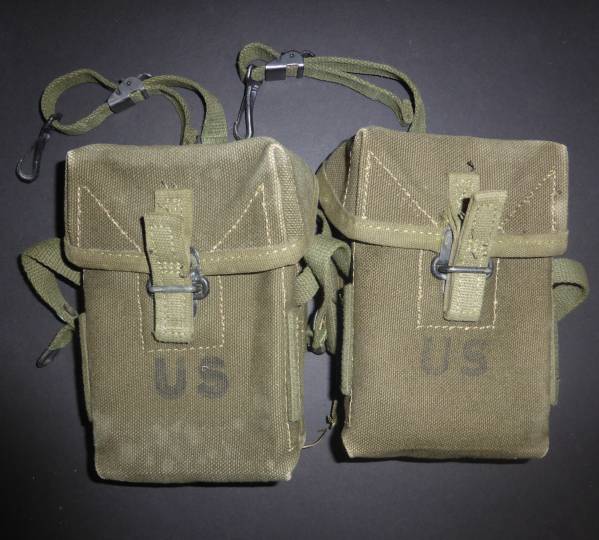 米軍ベトナム戦時M-1956マガジンポーチ1962未使用2個 米軍ベトナム戦時