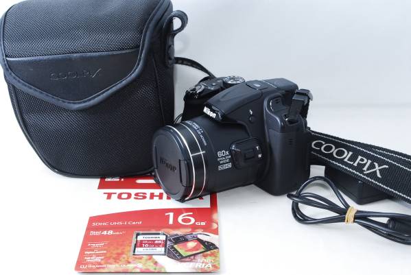 Nikon COOLPIX P600 60倍ズーム　バッテリー　SDカード付き 光学60倍ズーム☆Nikon ニコン COOLPIX P600 ☆ケース＆SDカード Nikon