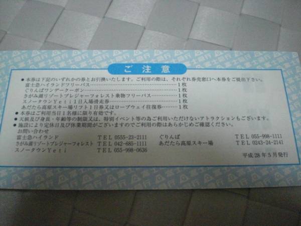 富士急ハイランド フリーパス引換券3枚 2枚セット富士急ハイ