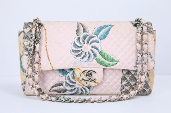 CHANEL トートバッグ ショルダーバッグ 総柄 花柄 レザー CHANEL シャネル 花柄 マトラッセ チェーン ショルダーバッグ 花柄