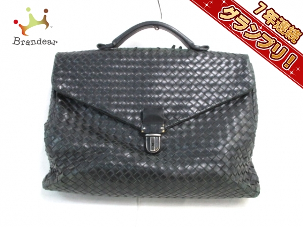 BOTTEGA VENETA ビジネスバッグ ハンドバッグ 紺 イントレチャート