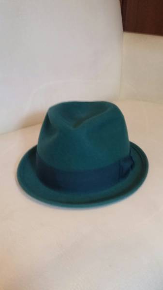 美品　カシラ　CA4LA 57.5㎝　緑色　ウールハット　